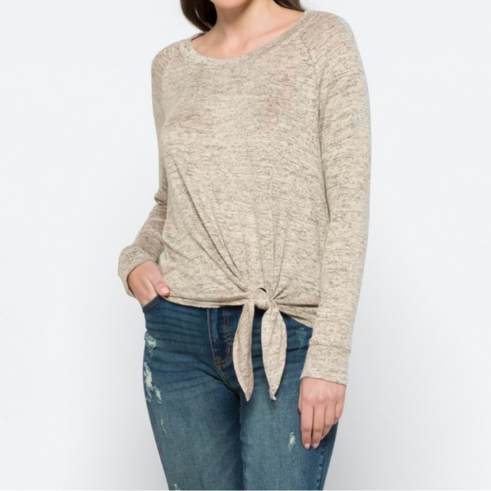 Nine Britton Tie Front Knit Top Size M